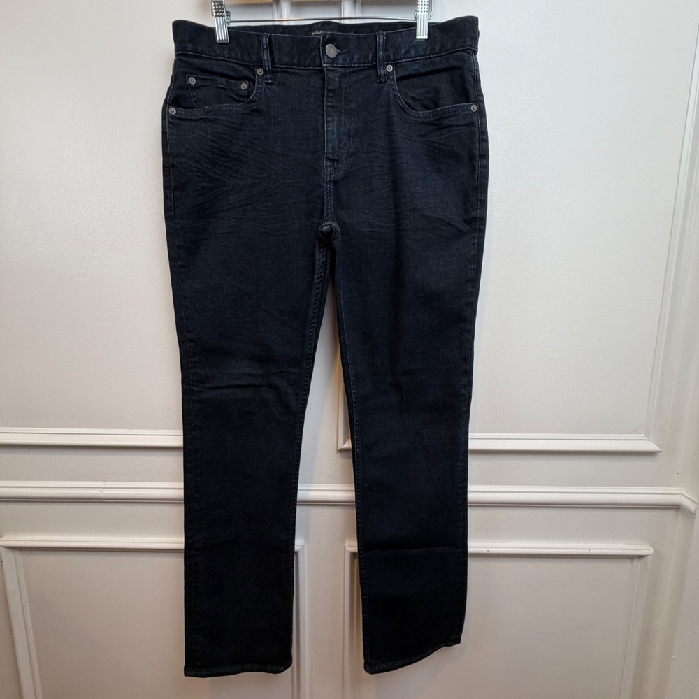Banana Republic Slim Fit Mens Dark Wash Black Denim Jeans 34x32 Stretch RN54023